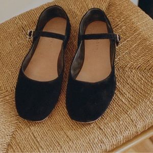 Doen Mary Jane Velvet Black Slipper Flat | 38.5 8 8.5